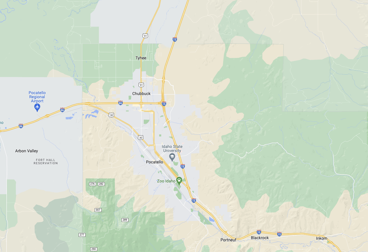 Map of Pocatello, ID